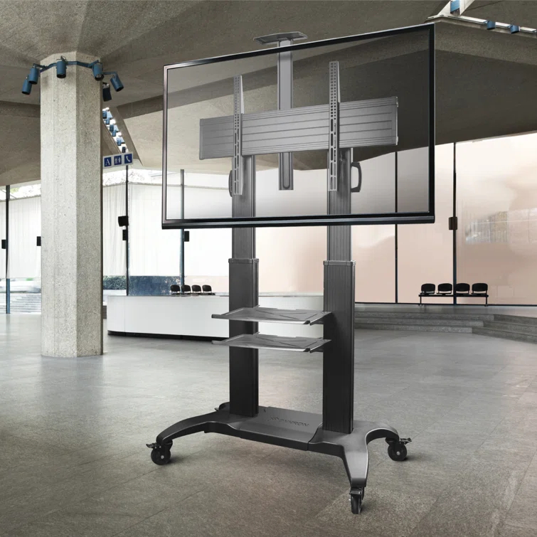 ONKRON Mobile TV Stand for 60-100 Inch Flat/Curved TV up to 301 lbs, Heavy Duty TV Stand Height Adjustable