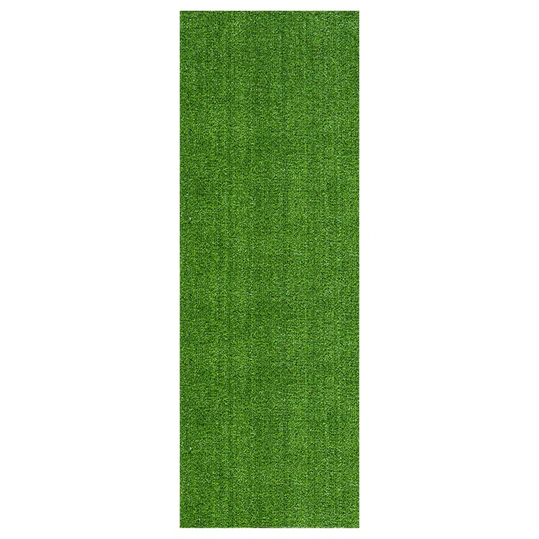 Ottomanson Grass Waterproof Indoor/Outdoor Realistic Feel Artificial Grass Turf Rugs and Rolls Customized Size For Balcony, Patios