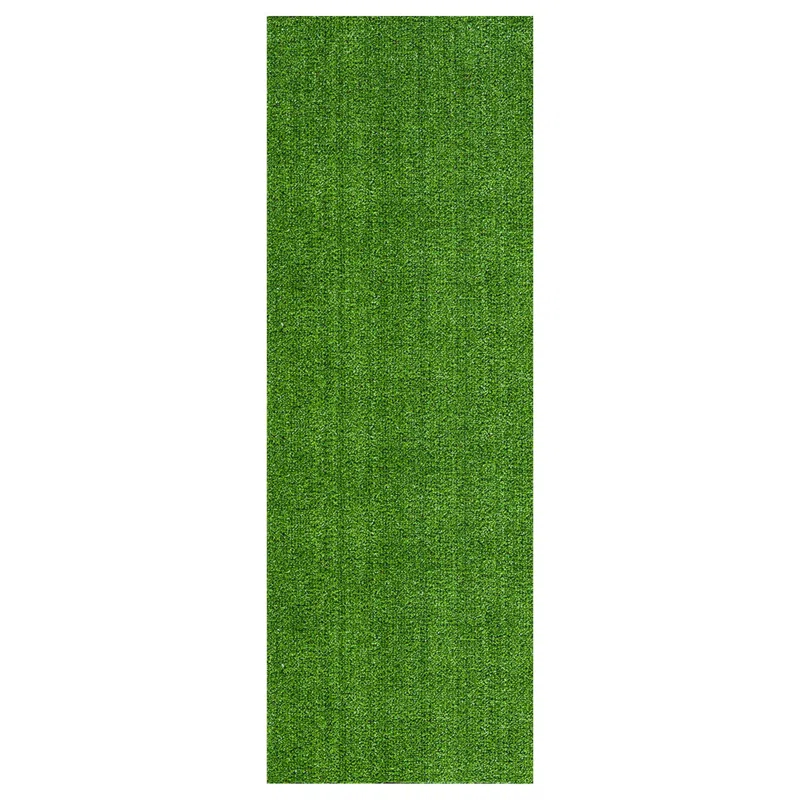Ottomanson Grass Waterproof Indoor/Outdoor Realistic Feel Artificial Grass Turf Rugs and Rolls Customized Size For Balcony, Patios