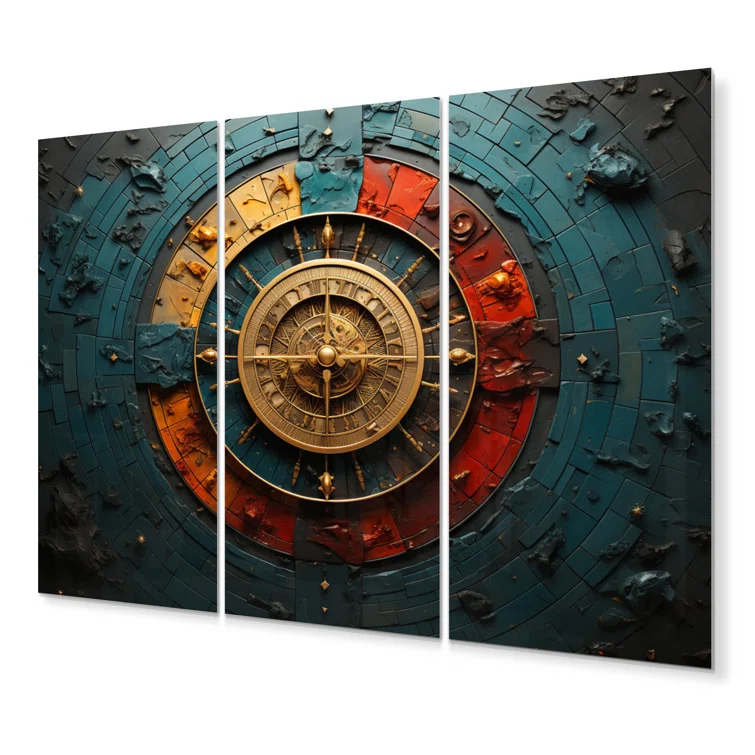 Design Art Astrology Zodiac Wheel - Astrology Metal Wall Art Set