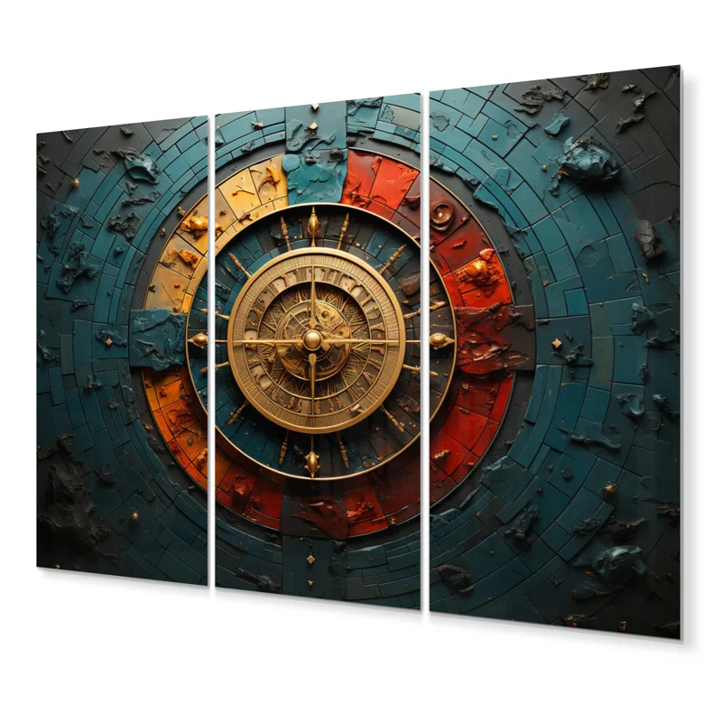 Design Art Astrology Zodiac Wheel - Astrology Metal Wall Art Set