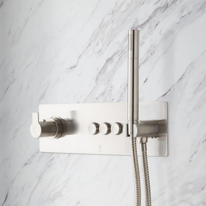 Hollyn Simple Select Thermostatic Shower System with Dual-Function Shower Head and Hand Shower