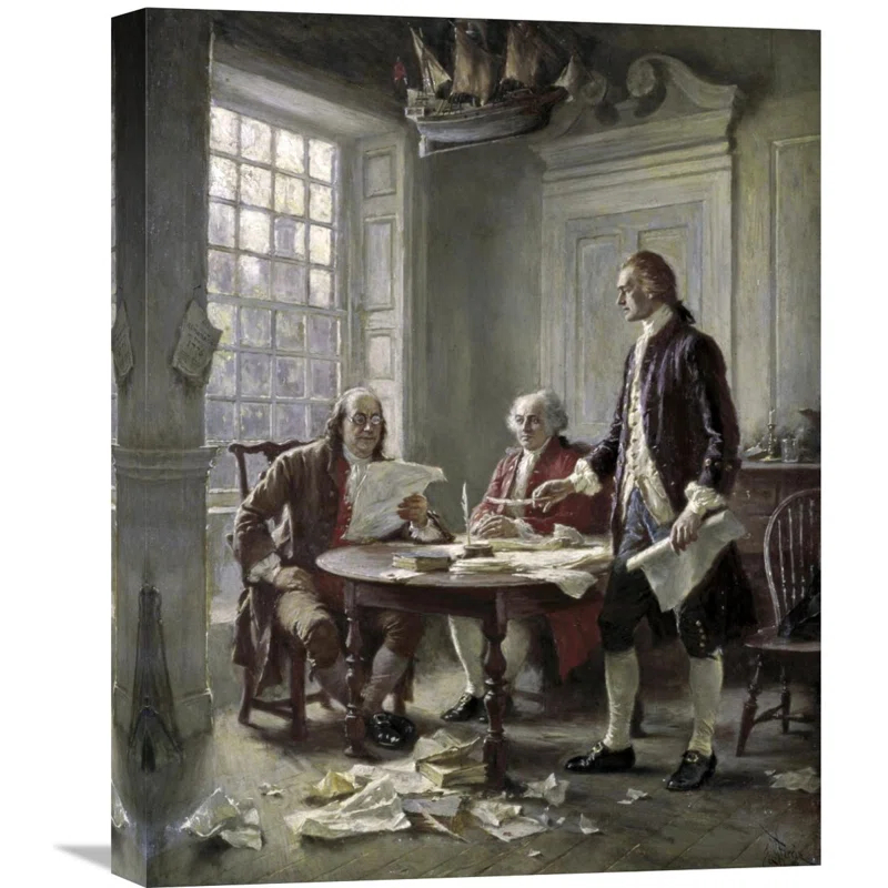 Global Gallery " Drafting The Declaration Of Independence " by Jean Leon Gerome Ferris