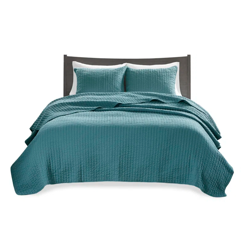Madison Park Barwick Reversible Solid 3 Piece Quilt Set