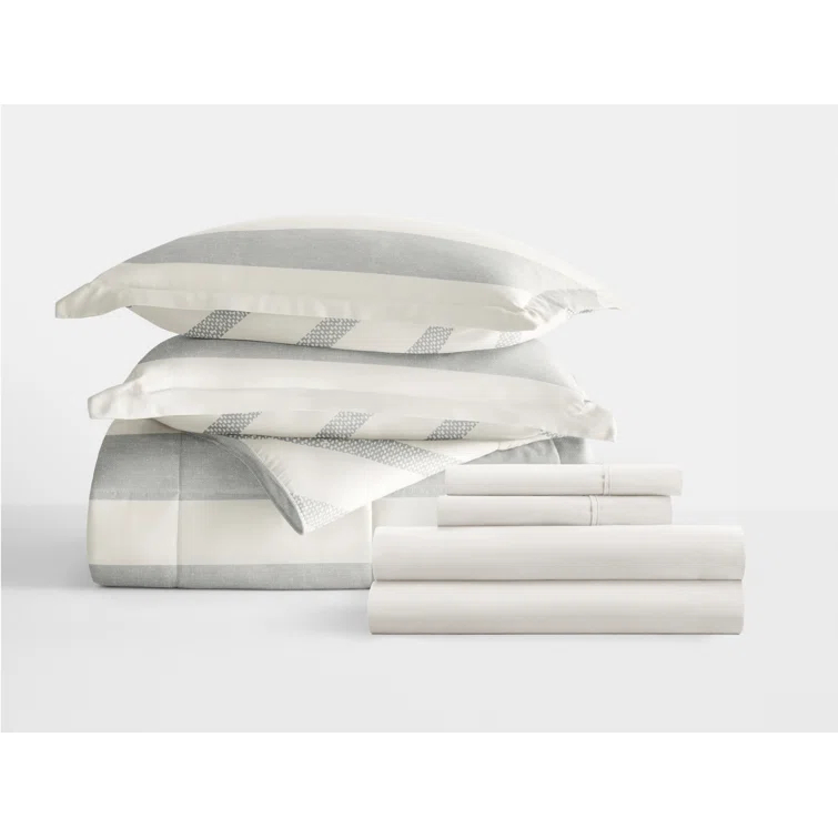 IEnjoy Home 7-Piece Bedding Bundle - Pattern Comforter and Sheet Set