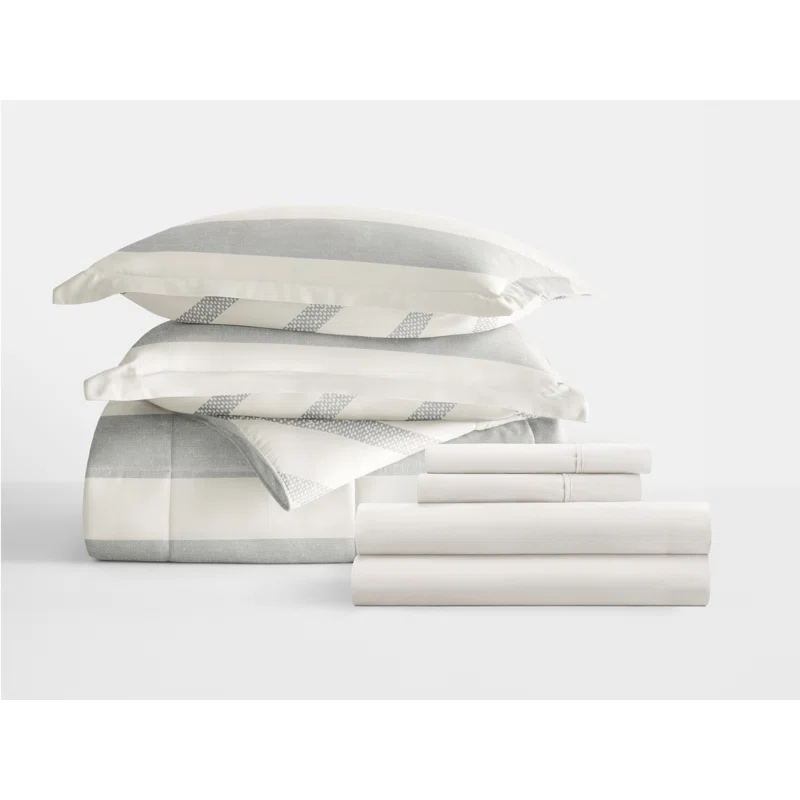 IEnjoy Home 7-Piece Bedding Bundle - Pattern Comforter and Sheet Set