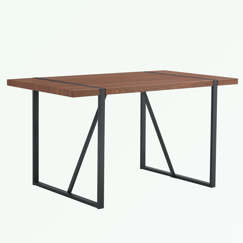 Rectangular Dining Table with MDF tabletop and metal legs