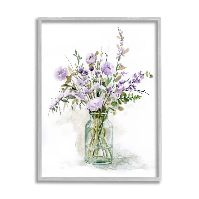 Stupell Industries " Dainty Lavender Blooms Arrangement Classic Glass Vase "