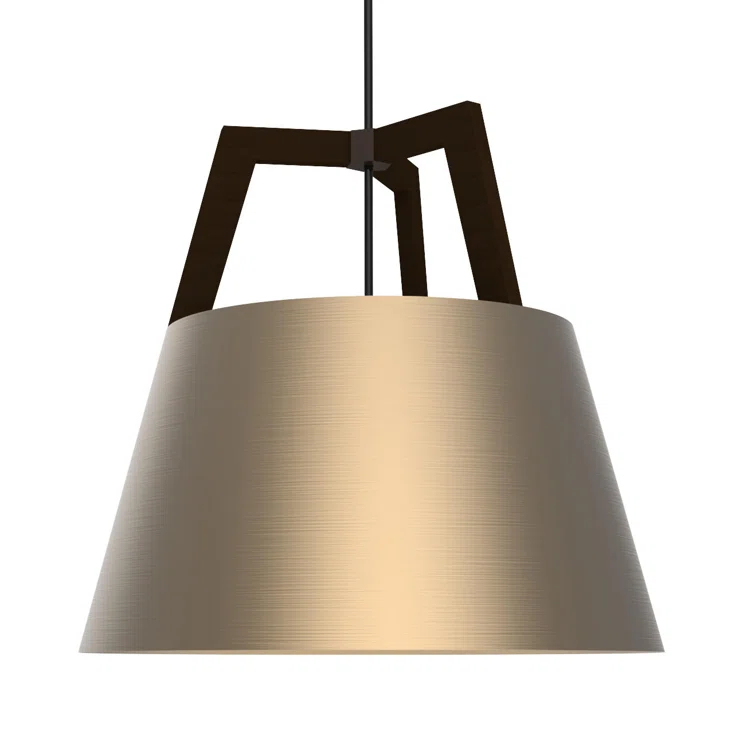 Imber 1-Light Mini Pendant in Oiled Walnut & Brushed Brass