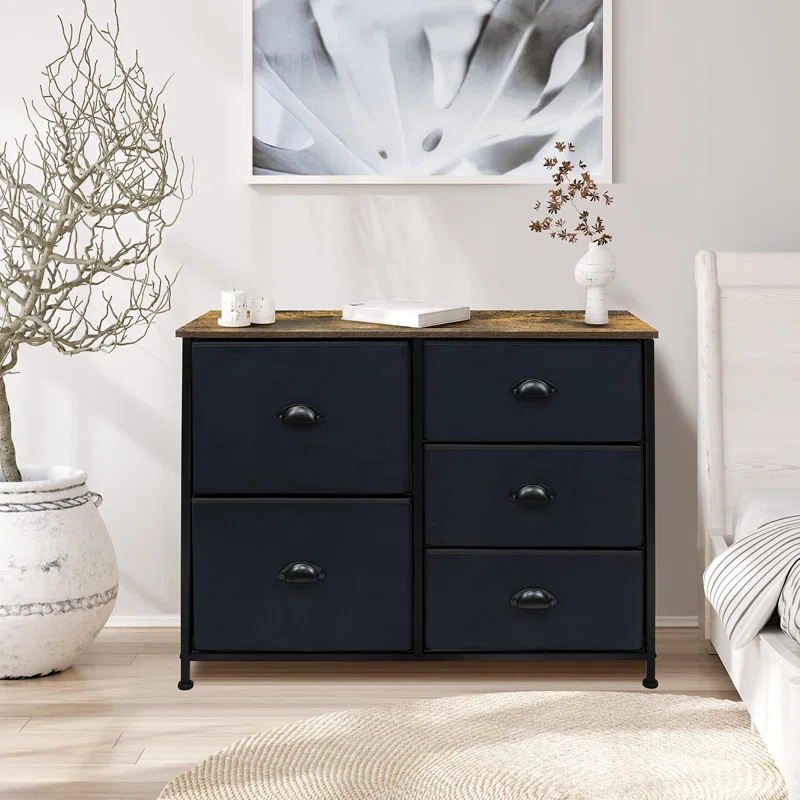 Sorbus Sorbus 5 Drawers Dresser with Steel Frame and Wood Top