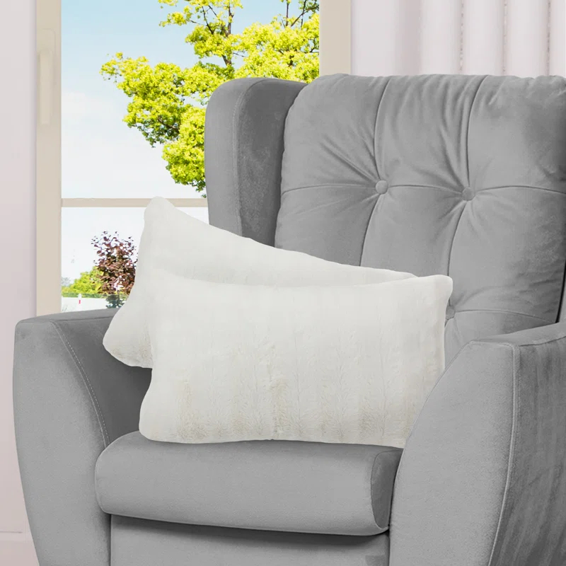 Cheer Collection Faux Fur Throw Pillow (Set of 2)