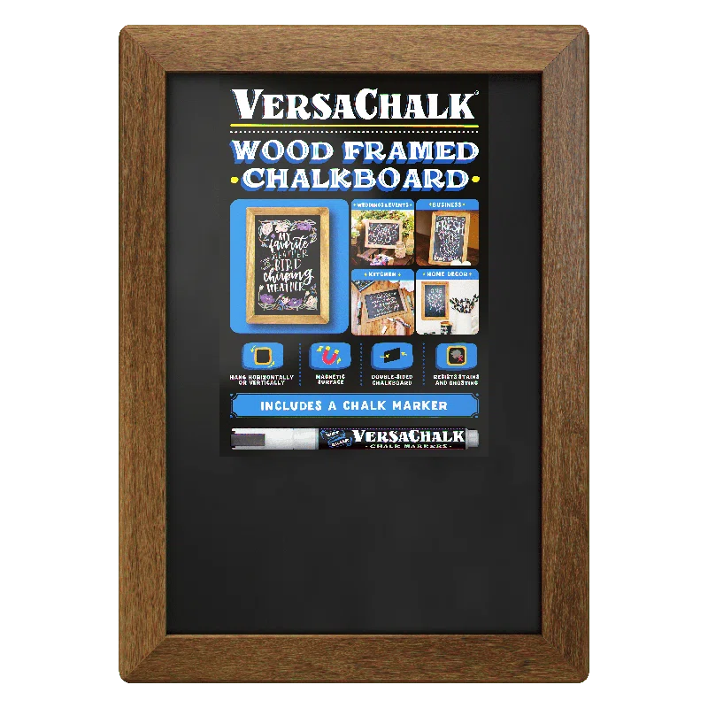 VersaChalk VersaChalk Steel Reversible Mini Magnetic Chalkboard, Up to 2' Size  + Fine Tip White Marker