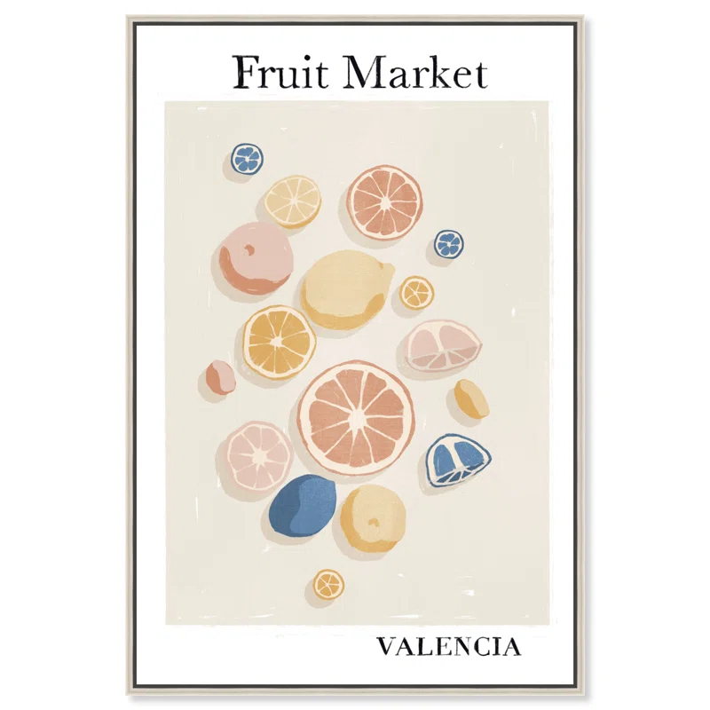 Art Remedy Fruit Market Valencia Canvas Modern Kitchen Print by Art Remedy