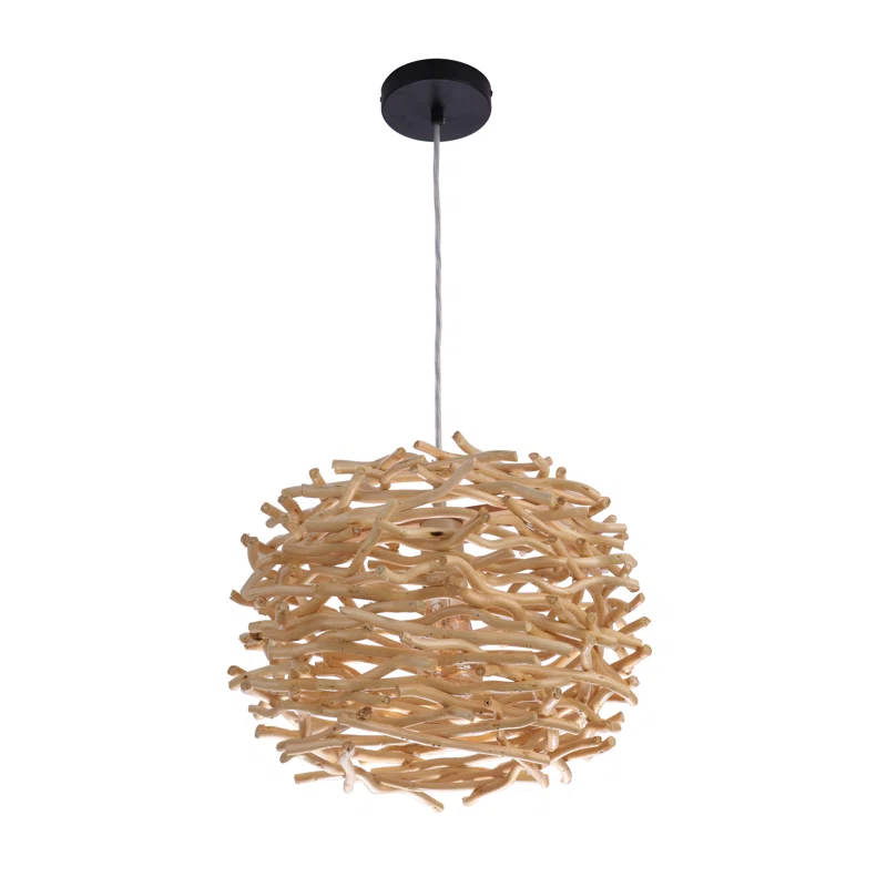 Craftmade 1 - Light Natural/Black Geometric Pendant