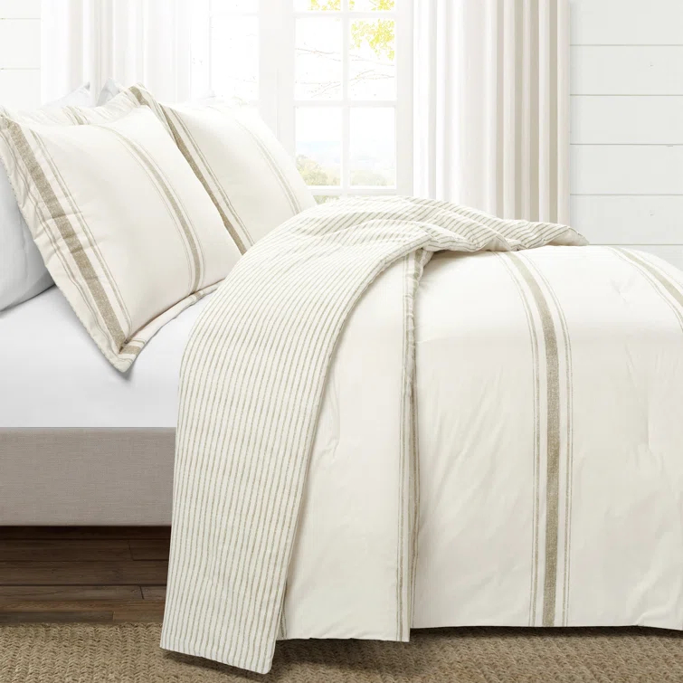 Farmhouse Standard Cotton Reversible Comforter Set