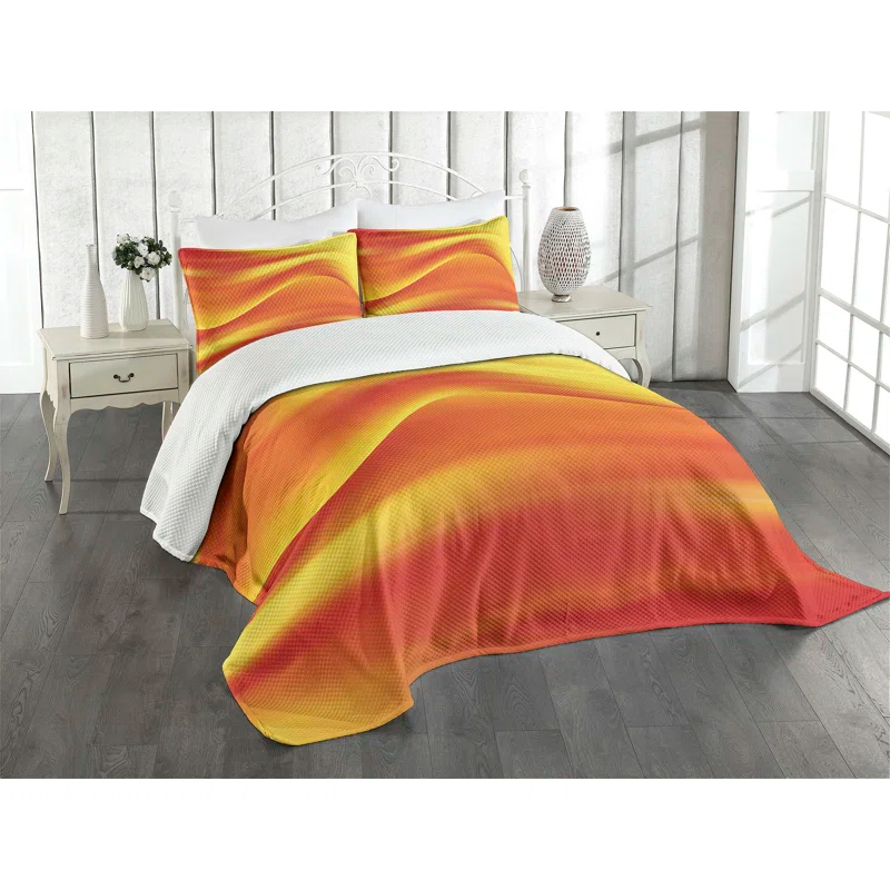 Ambesonne Ambesonne Orange Bedspread Abstract Digital