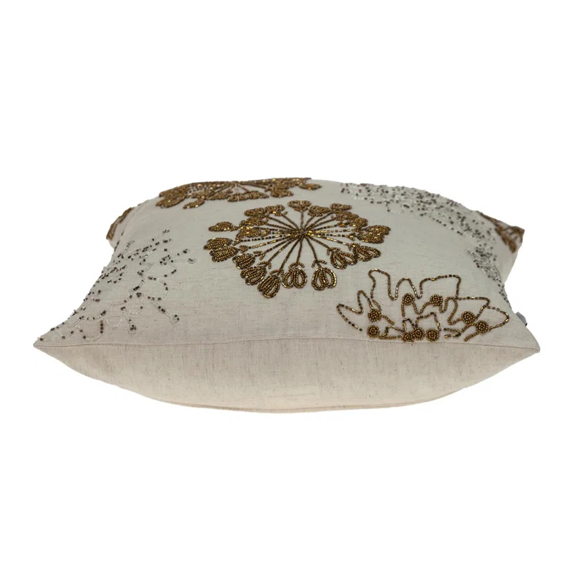 Parkland Collection Periwinkle Floral Cotton Throw Pillow