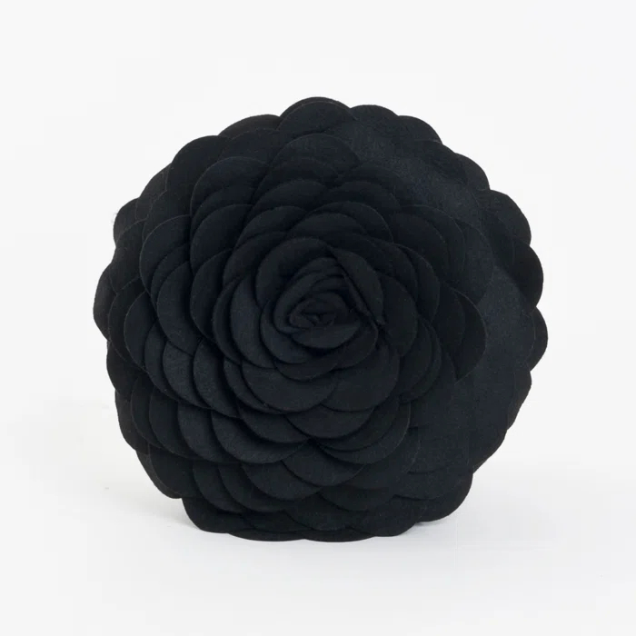 Saro Felt Collection Appliqued Felt Throw Pillow