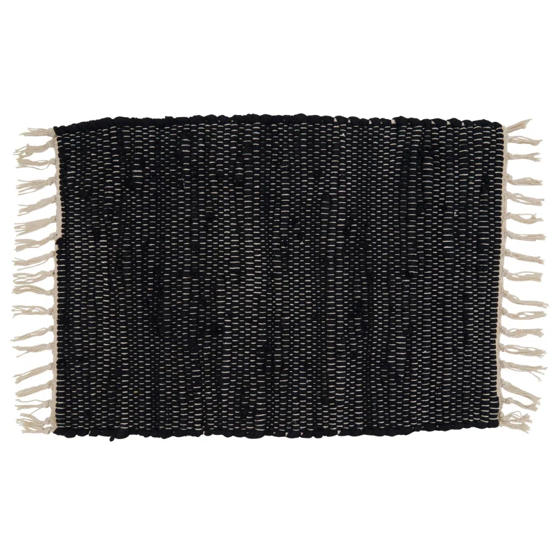 Saro Noir Chindi Collection Cotton Rectangle Placemat (Set of 4)