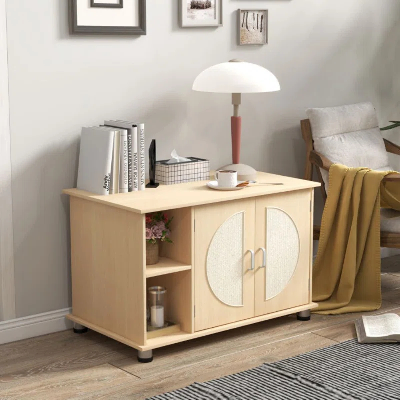 Archie & Oscar™ Archie & Oscar™ Cat Litter Box Enclosure W/ Sisal Scratching Doors Storage Adjustable Metal Feet