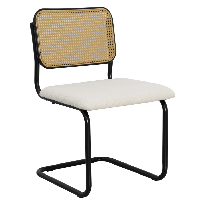 GOODSILO Set of 2 Mid Century Modern Velvet Dining Chairs with Cane Back (Set of 2)