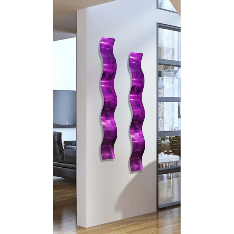Handmade Modern Abstract Wall Decor on Metal (Set of 2)
