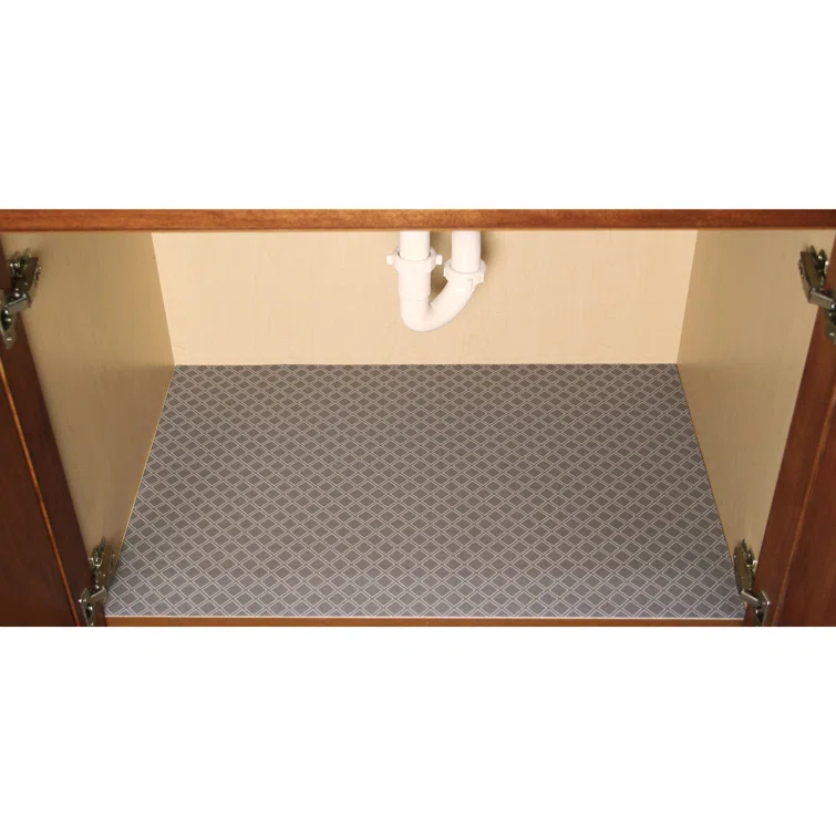 Drymate Under Sink Mat, Protective Cabinet Liner For Kitchen & Bathroom - Absorbent, Waterproof, Machine Washable (24”x29”) (Charcoal) (USA Made)
