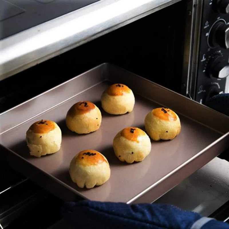 Anadea Nonstick Square Baking Pan, 11X11 Inch Carbon Steel Cake Baking Sheet, Cookies Bakeware For Oven Baking Gold