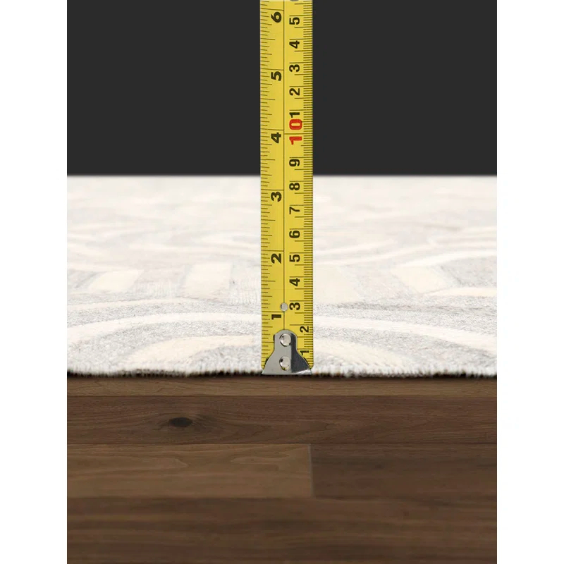 Pasargad Geometric Handmade Cowhide Silver/White Area Rug