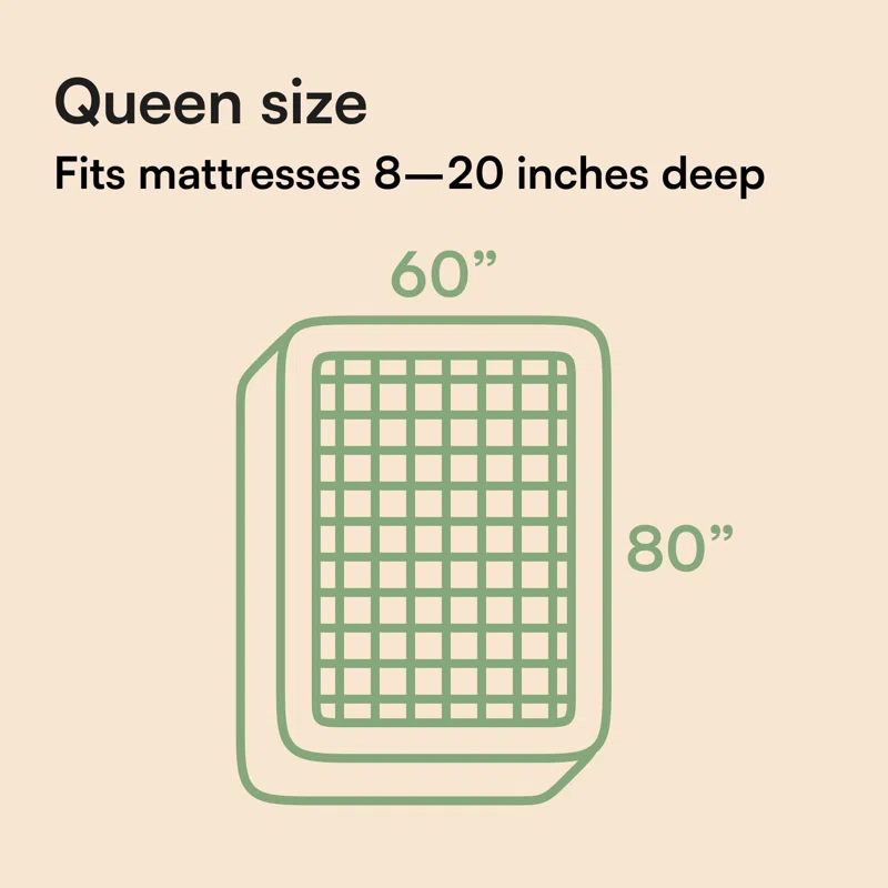 White Noise Rayon From Bamboo Queen Mattress Topper, Thick Cooling Breathable Pillow Top Mattress Pad For Back Pain Relief,(Green/Queen)