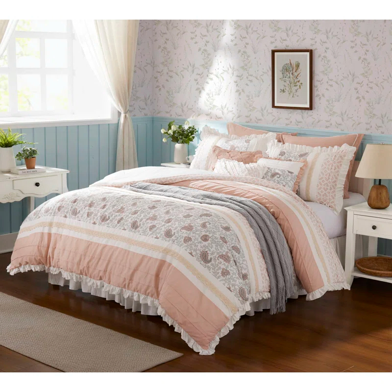 Dawn 9 Piece Cotton Percale Comforter Set