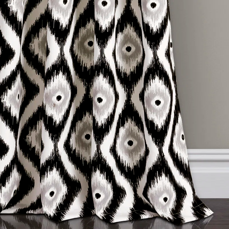 Lush Decor Diamond Ikat Polyester Semi Sheer Curtain Pair (Set of 2)