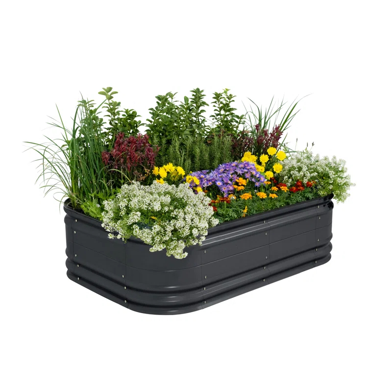 Vego Garden Novel 17" Tall 6 In 1 Modular Metal Outdoor Raised Garden Bed