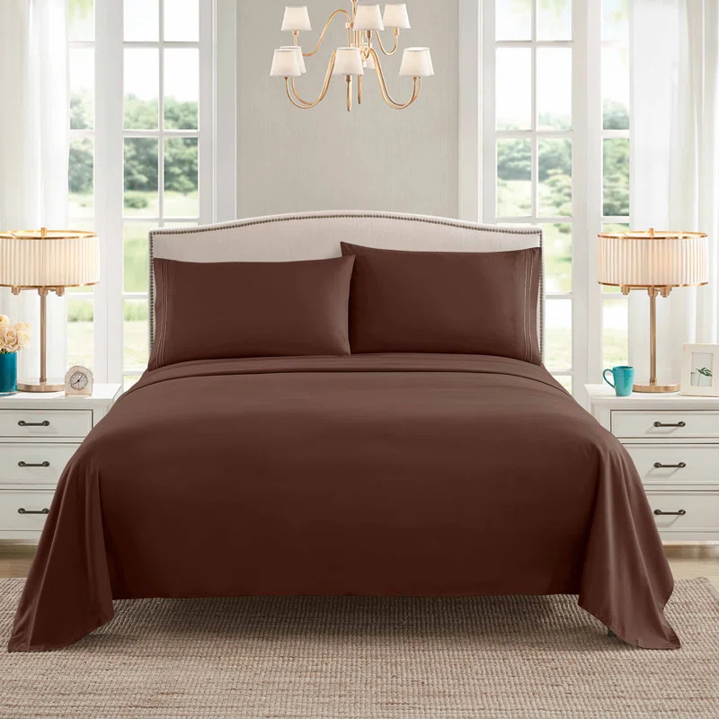 Sweet Home Collection Luxurious Classic Soft Solid 1800 Series Microfiber Sheet Set, Various Colors and Sizes