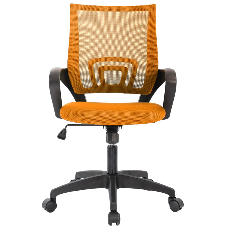 FDW Home Office Chair Mesh Computer Chair with Lumbar Support Armrest Adjustable Mid Back Task Chair for Women Adults, Orange