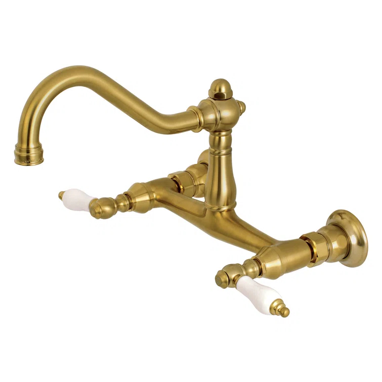 Kingston Brass Kingston Brass Vintage Two-Handle 2-Hole Wall Mount Bathroom Faucet KS3247PL