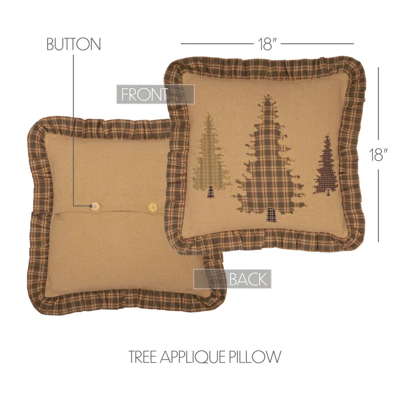 Cedar Ridge Buttons Cotton Reversible Throw Pillow