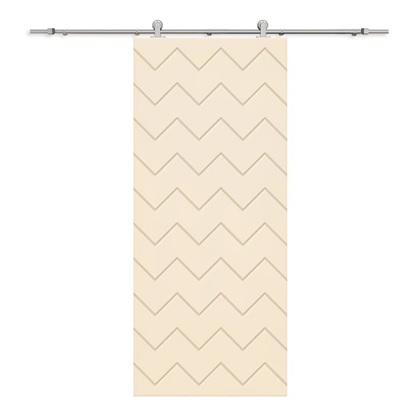 Calhome Hollow Paneled Painted with Installation Hardware Kit Barn Door