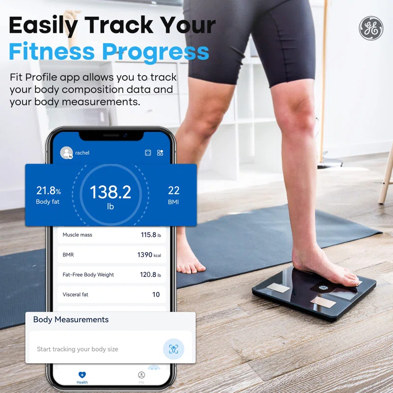 MODERN WALLS LLC Smart Scale For Body Weight And Fat Percentage With All-In-One LCD Display, Digital Bathroom Weight Scales Bluetooth Body Composition Analyzer, Accurate Weighing, 396 Lbs