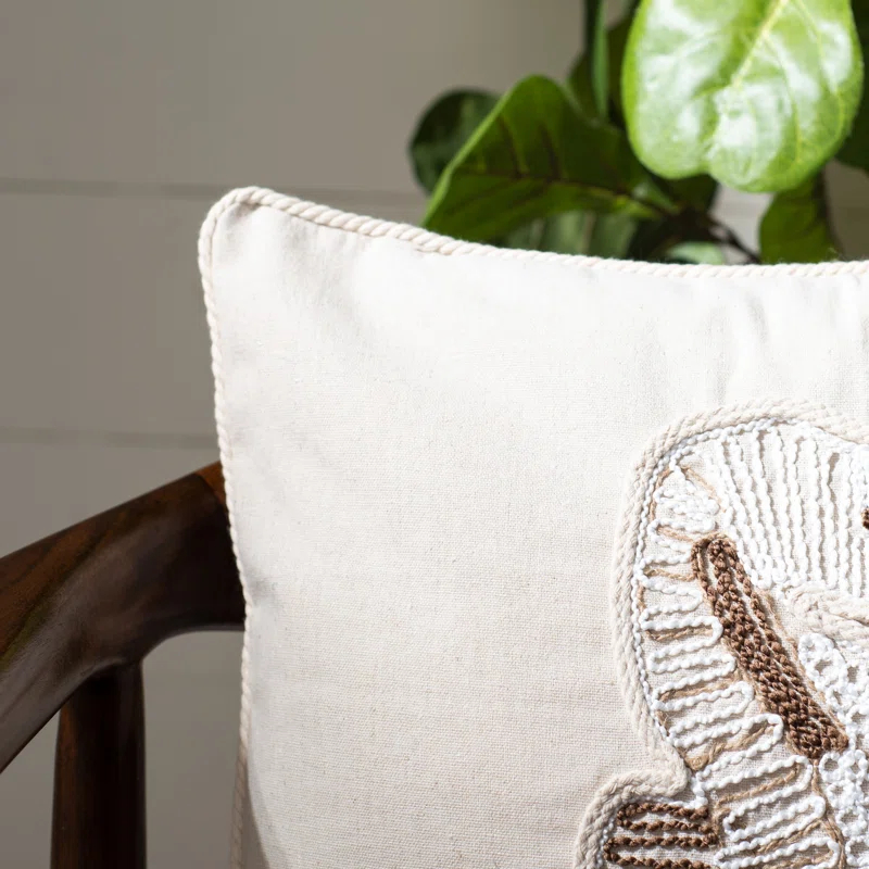 Safavieh Sanden Seahorse Embroidered Cotton Throw Pillow