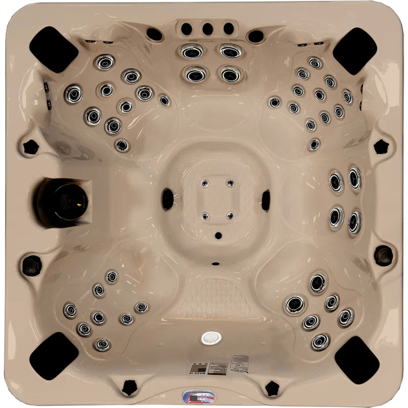 7-Person 56-Jet Premium Bench Spa Standard Hot Tub With Sound System And LED Waterfall
