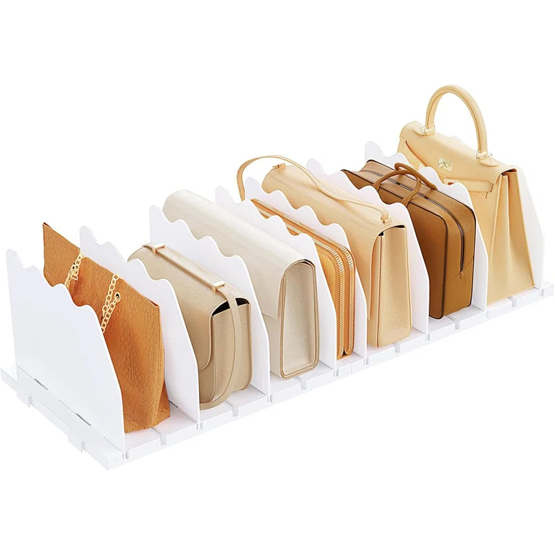 Rebrilliant Adjustable Shelf Divider for Closet, Closet Acrylic Handbag Separators Storage Organizer