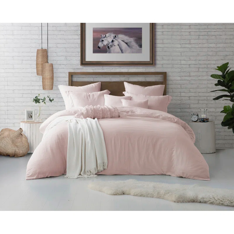 Swift Home Super Soft Crinkle Washed Microfiber Duvet Cover Set