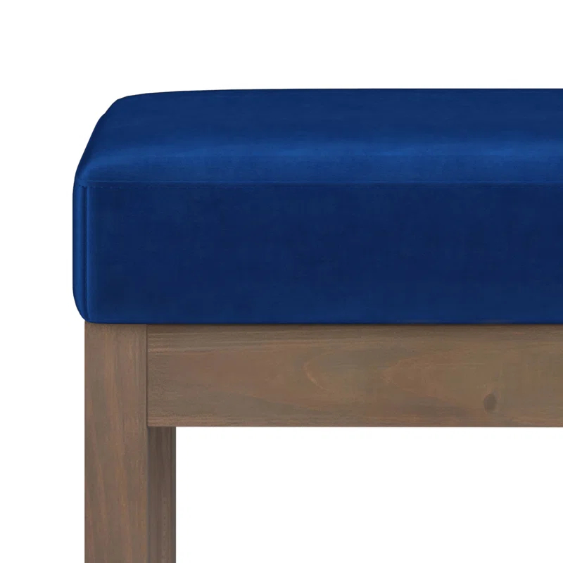 Simpli Home Milltown Large Ottoman Bench with Upholstered Seat and Solid Wood Frame