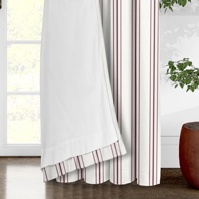 6ix Tailors Fine Linens August Stripe Grommet Drapery Panels - Pair