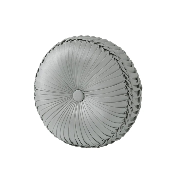 Powder Blue Tufted Round Decorative Throw Pillow