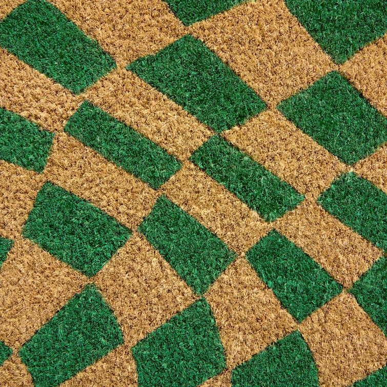 Town & Country Living TOWN & COUNTRY LIVING Emmett Groovy Checkerboard Non-Slip Indoor Outdoor Door Mat