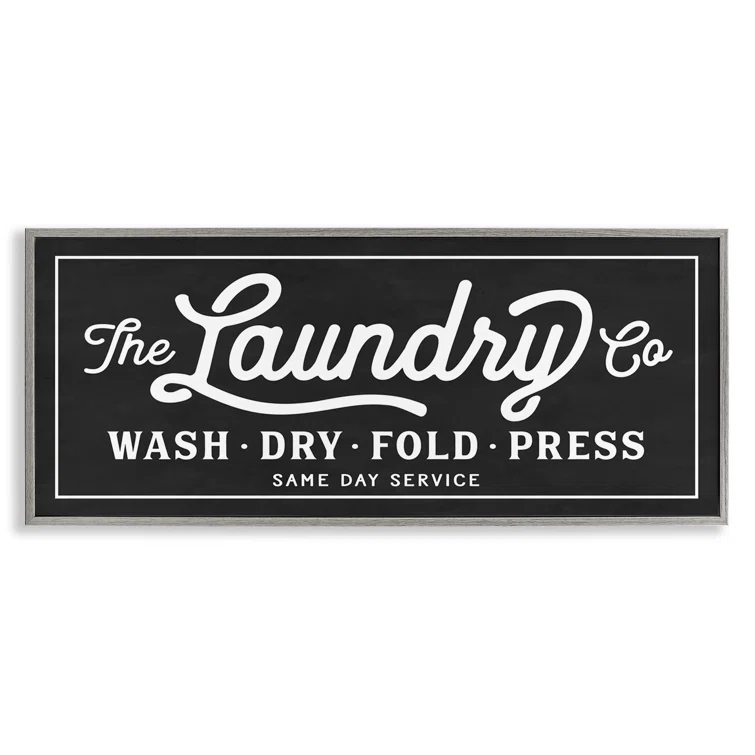 Stupell Industries Vintage Laundry Sign Cursive by Lettered And Lined - Graphic Art & Reviews | Wayfair