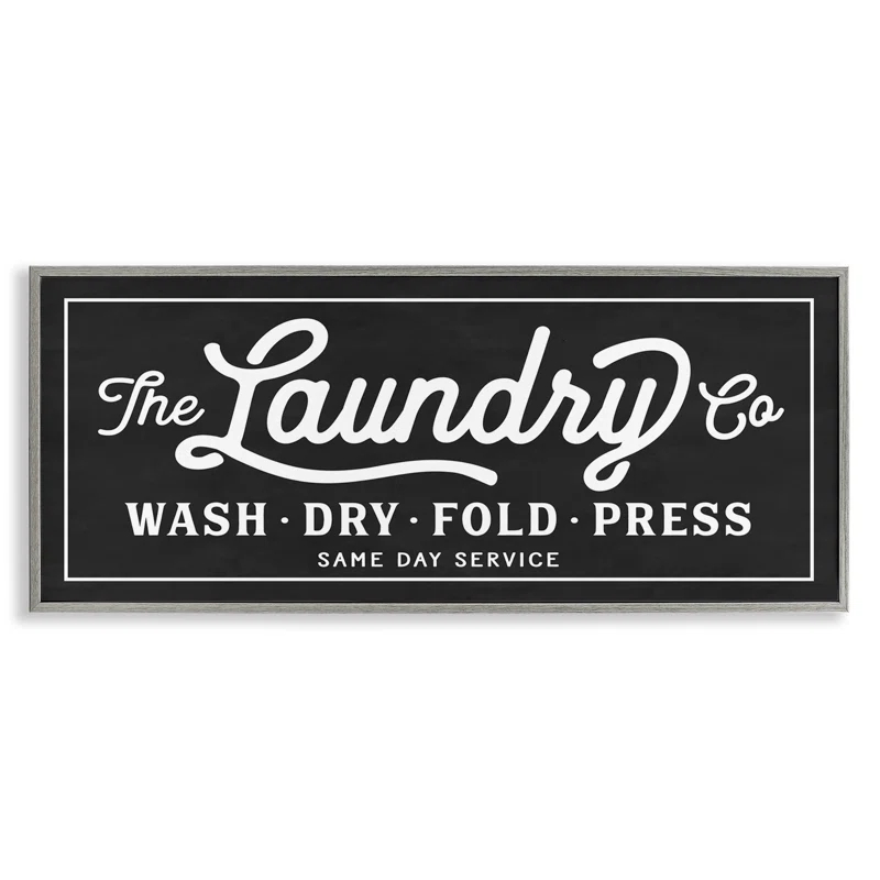 Stupell Industries Vintage Laundry Sign Cursive by Lettered And Lined - Graphic Art & Reviews | Wayfair