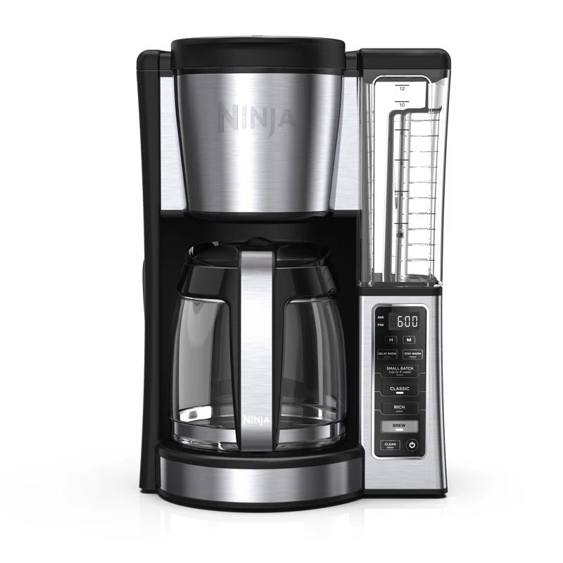Ninja® 12-Cup Programmable Coffee Brewer, 2 Brew Styles, Adjustable Warm Plate, 60oz Water Reservoir, Delay Brew - Black/Stainless Steel